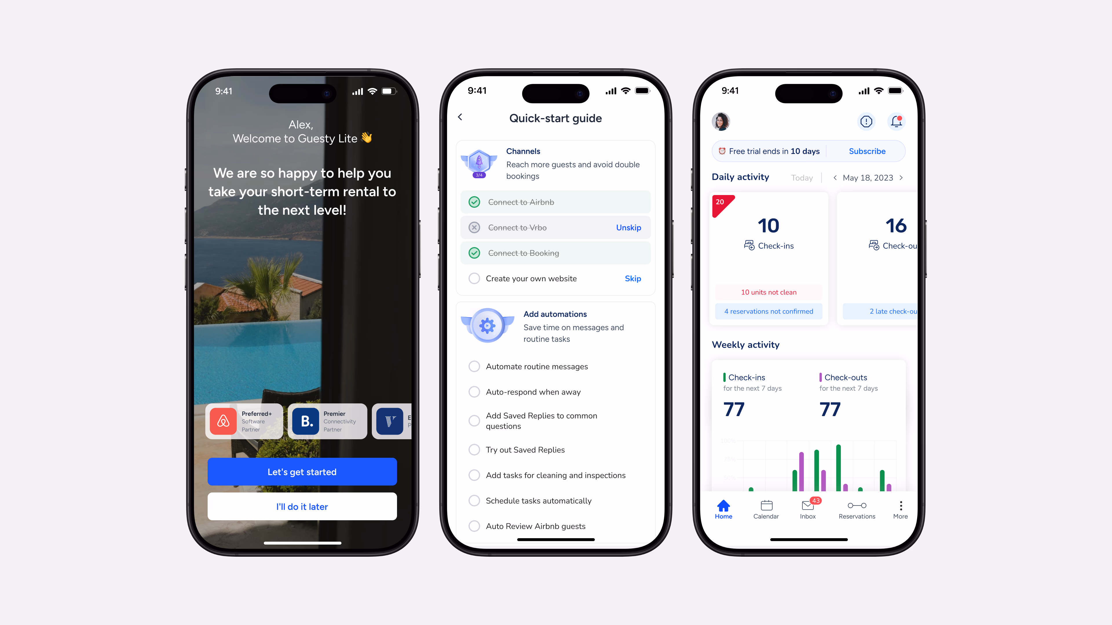 Guesty mobile onboarding — Lite host flow