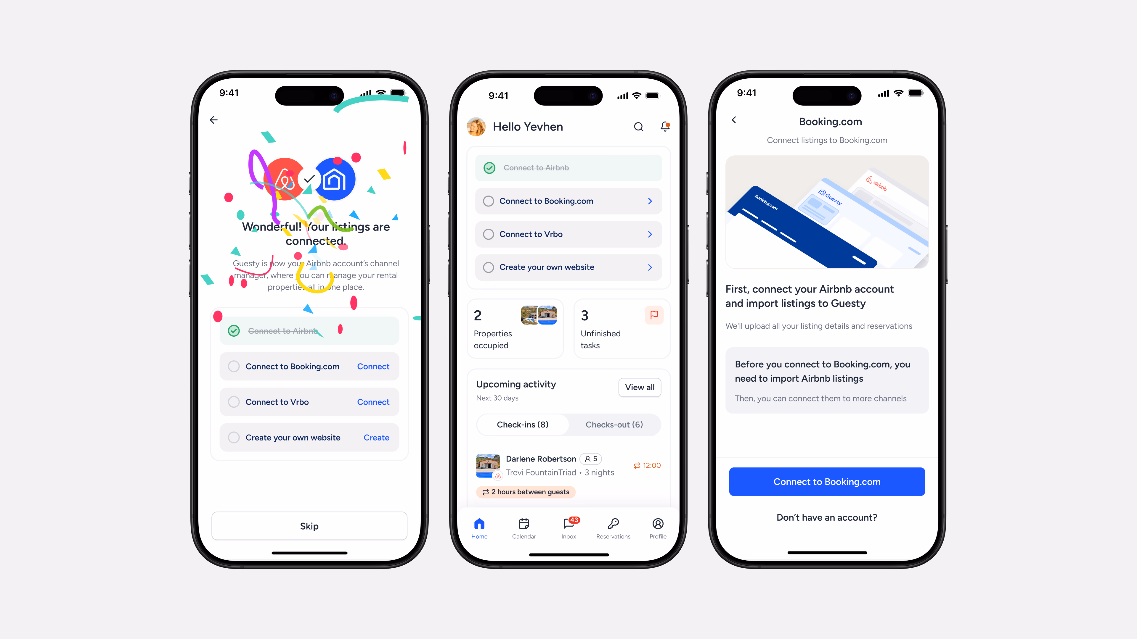 Guesty mobile onboarding — Pro host flow