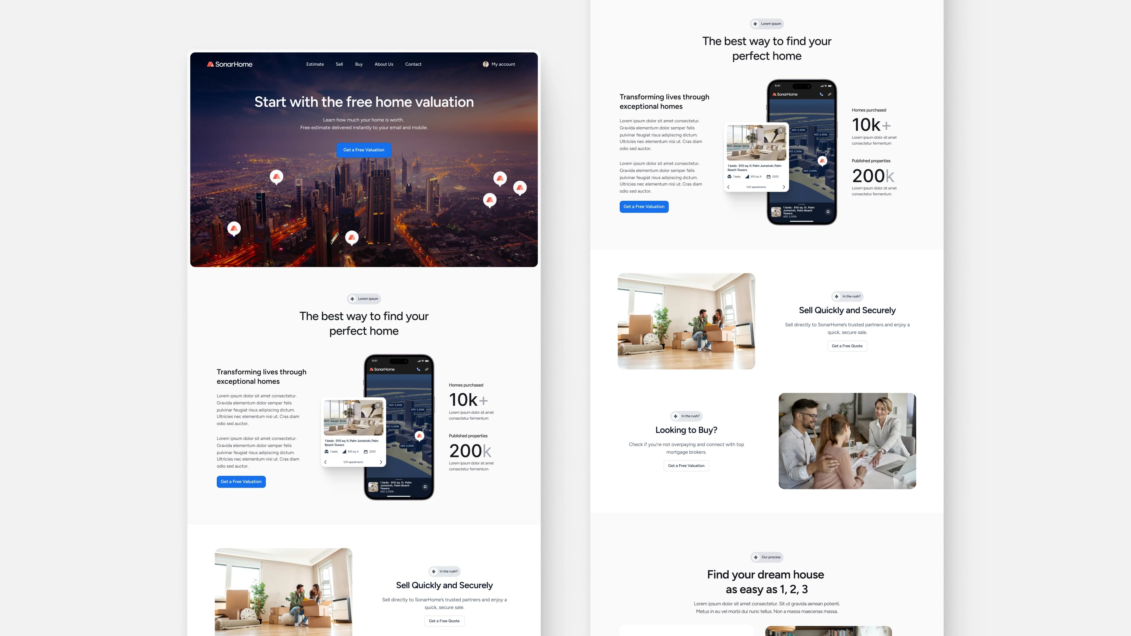 SonarHome — responsive dashboard